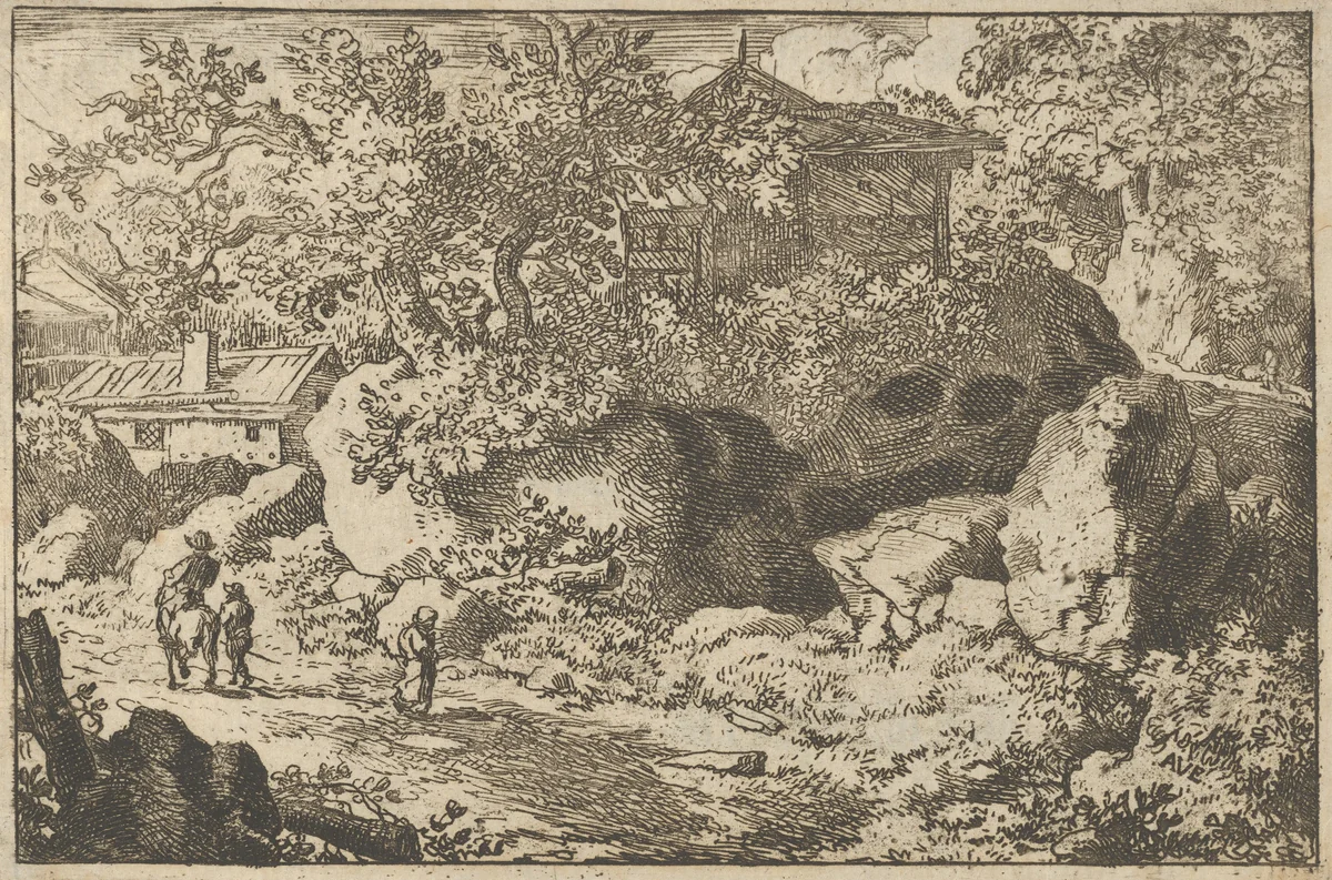The Peasant on Horseback by Allart van Everdingen, print, 1621-1675