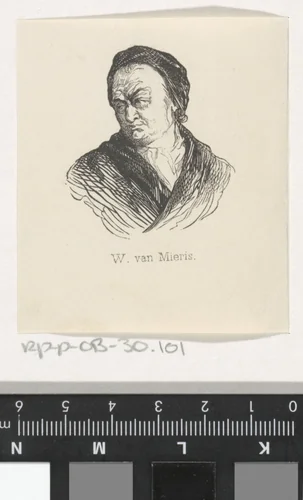 Portret van Willem van Mieris by Coenraad Hamburger, print, 1842-1843