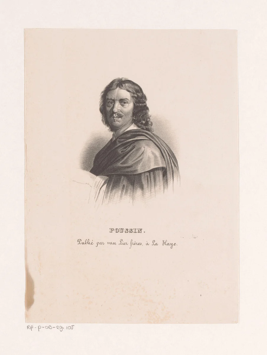 Portret van Nicolas Poussin by anonymous, print, 1833-1850