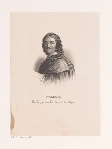 Portret van Nicolas Poussin by anonymous, print, 1833-1850