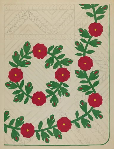 Quilt by Katherine Hastings, index of american design, 1936