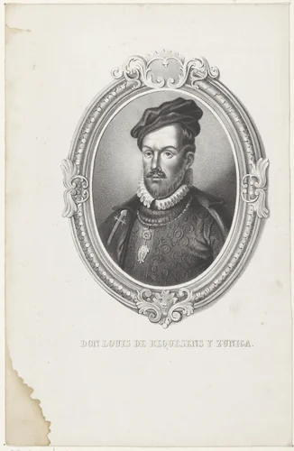 Portret van Luis de Requesens y Zúñiga by anonymous, print, 1822-1845