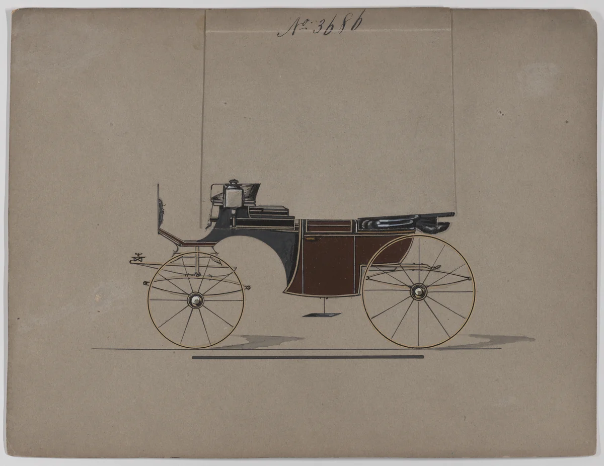 Design for Landaulet, no. 3686 by Brewster & Co., drawing, 1881
