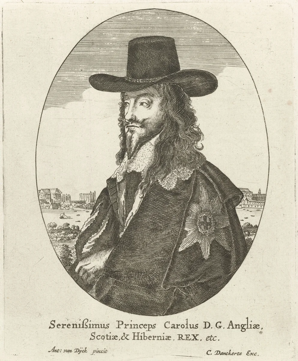 Portret van Karel I, koning van Engeland by anonymous, print, 1649-1718