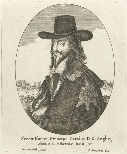 Portret van Karel I, koning van Engeland by anonymous, print, 1649-1718