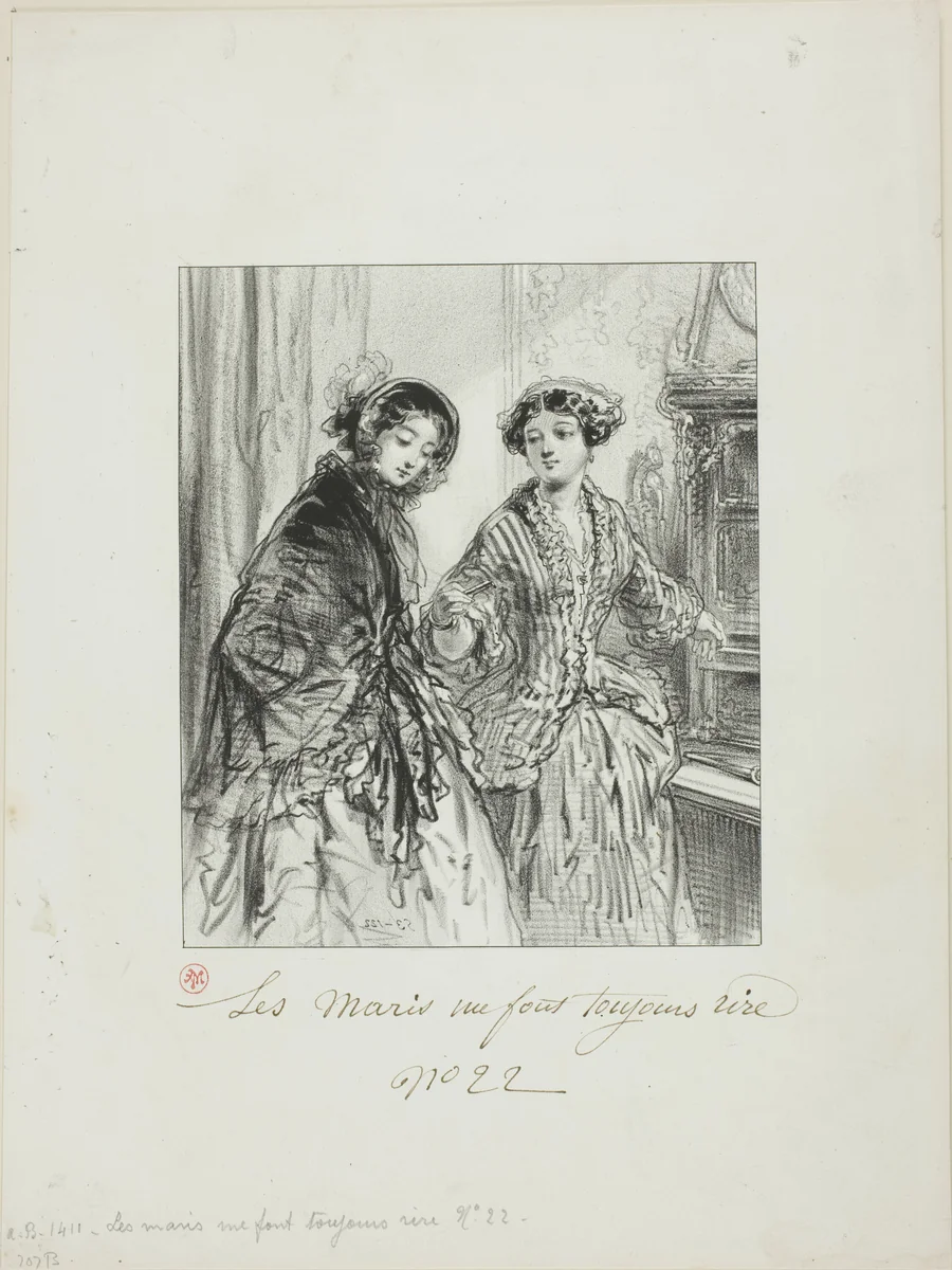 Husbands Always Make Me Laugh: My husband's latest passion by Paul Gavarni, print, 1853