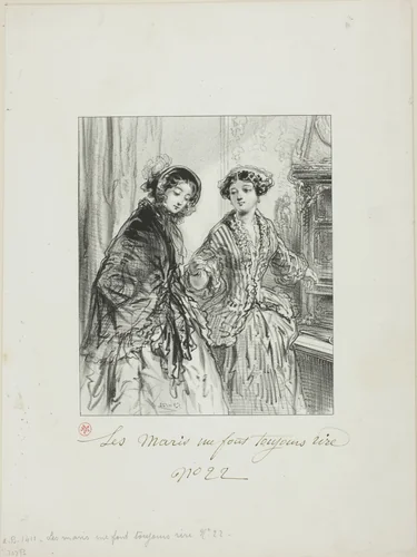 Husbands Always Make Me Laugh: My husband's latest passion by Paul Gavarni, print, 1853