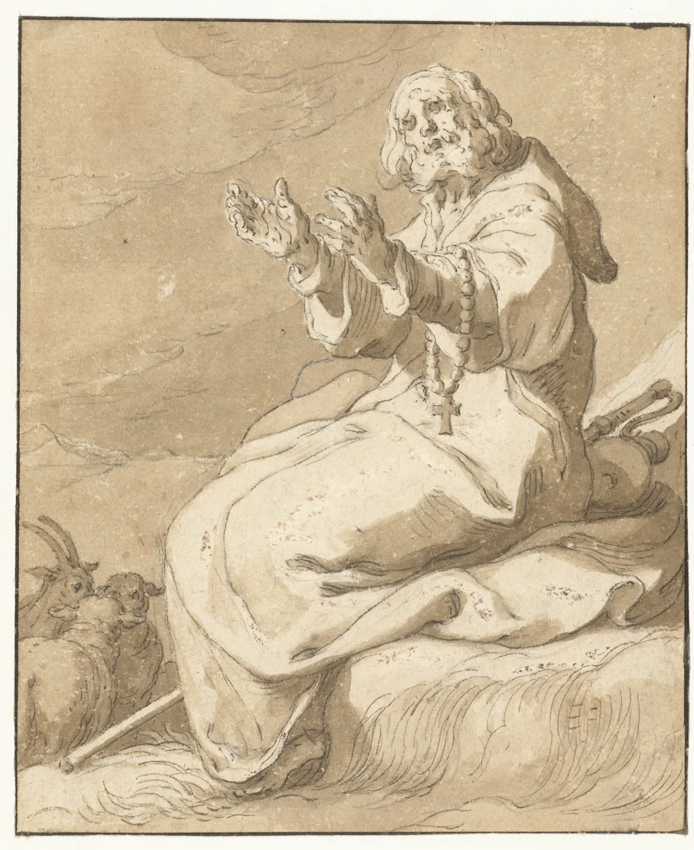 Heilige Serapion Sindonita by Abraham Bloemaert, drawing, 1574-1651