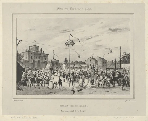 Beau-Grenelle, Couronnement De La Rosière (Fêtes des Environs de Paris) by Victor Adam, print, 1830