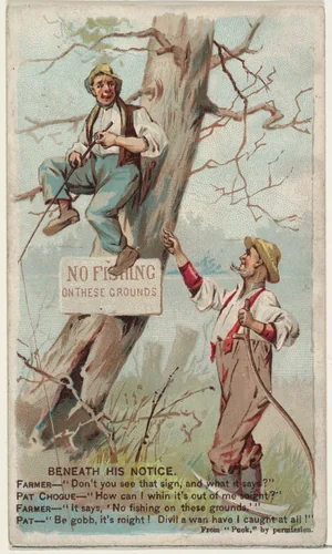 Beneath His Notice, from the Snapshots from "Puck" series (N128) issued by Duke Sons & Co. to promote Honest Long Cut Tobacco by W. Duke, Sons & Co., print, 1888