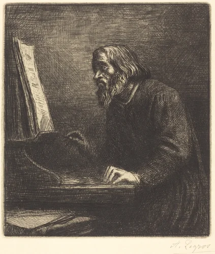 Choirmaster (Le maitre de chapelle) by Alphonse Legros, print, 1837-1911
