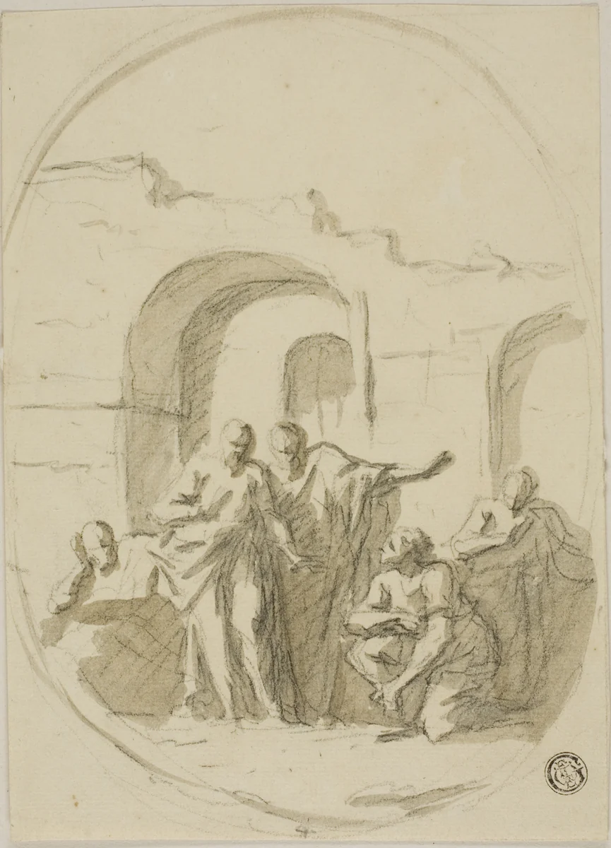Saint Paul and Barnabas at Lystra by James Thornhill, drawing, 1709-1719