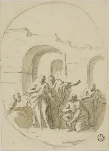 Saint Paul and Barnabas at Lystra by James Thornhill, drawing, 1709-1719