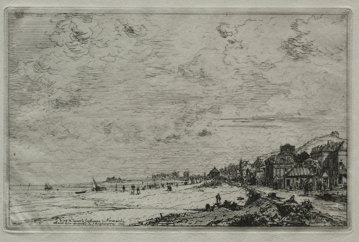 Beuzeval, Opening to La Dive (Calvados) by Maxime Lalanne, print, 1868