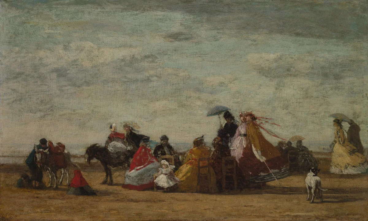 Beach Scene by Eugène Boudin, painting, 1865-1867