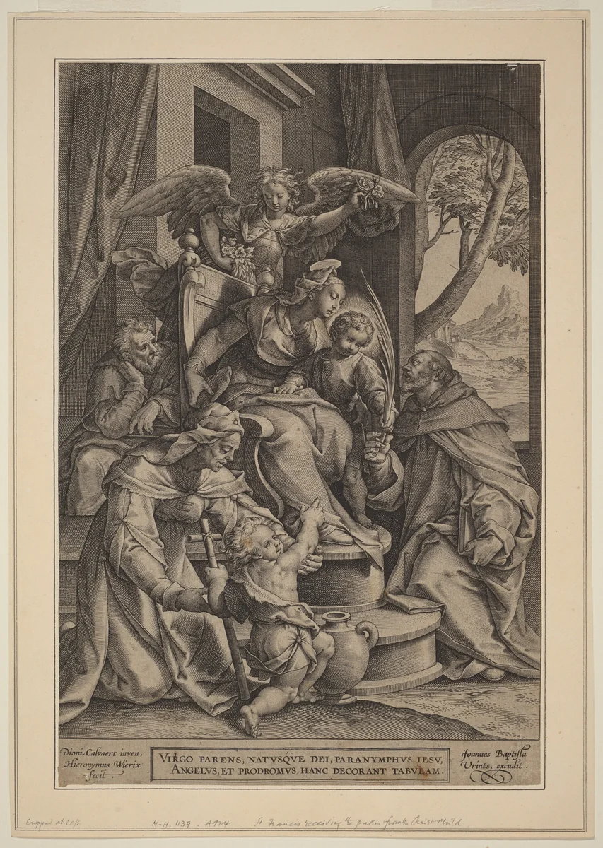 The Holy Kinship by Hieronymus Wierix; Denys Calvaert; Joan Baptista Vrints, print, 1611