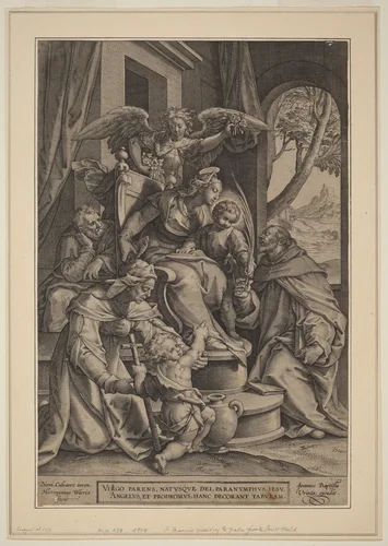 The Holy Kinship by Hieronymus Wierix; Denys Calvaert; Joan Baptista Vrints, print, 1611