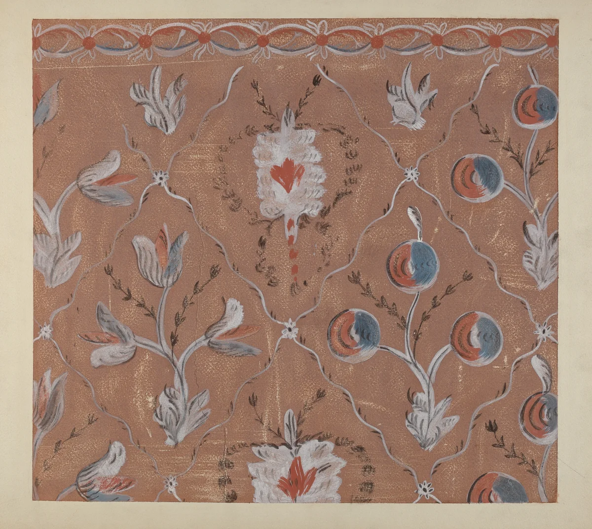 Hand Painted Wall (Detail) by Martin Partyka, index of american design, 1939