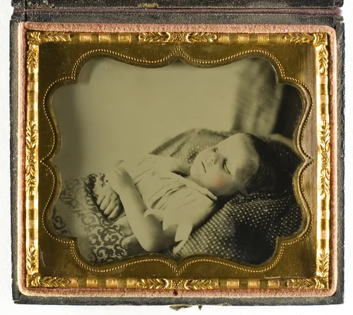 Untitled (Postmortem of Child) by Artist Unknown, photograph, 1850-1874