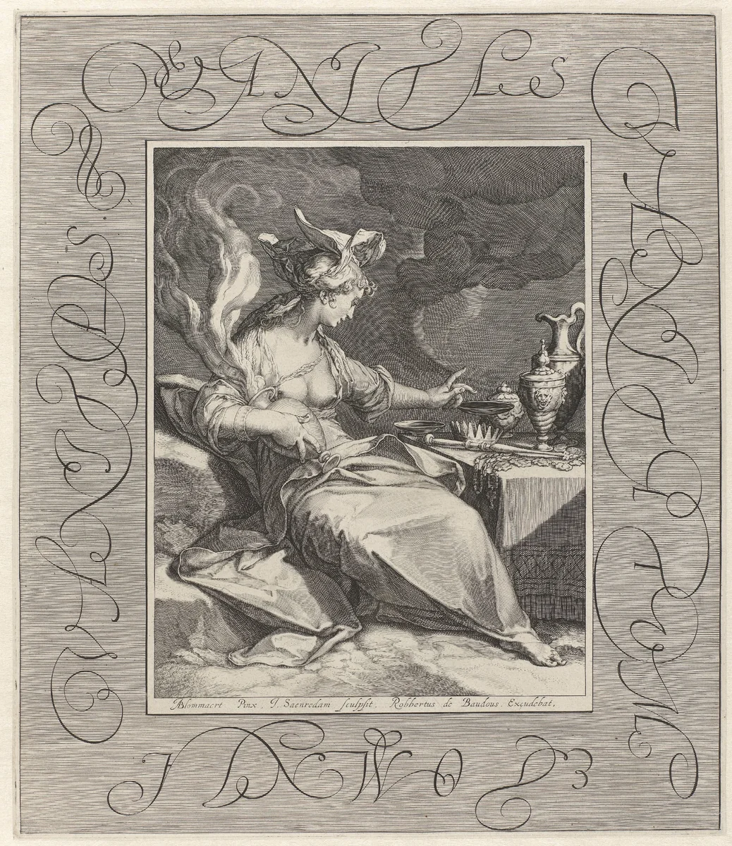 IJdelheid der ijdelheden, het is al ijdelheid (Vanitas vanitatum et omnia vanitas) by Jan Saenredam, print, 1575-1607