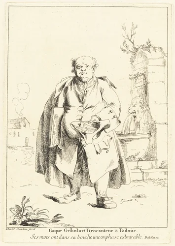 Gaspar Gribolari Brocanteur à Padoüe (Gaspar Gribolari, Secondhand Dealer in Padua) by Giovanni David, print, 1775