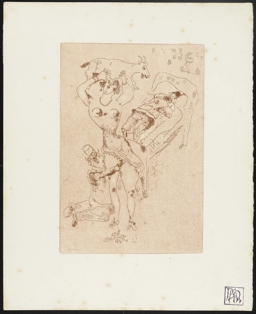 Lust III (La Luxure III) from The Seven Deadly Sins (Les Sept péchés capitaux) by Marc Chagall, print, 1925