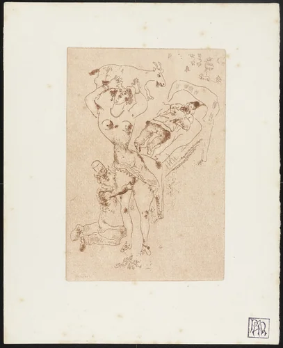 Lust III (La Luxure III) from The Seven Deadly Sins (Les Sept péchés capitaux) by Marc Chagall, print, 1925