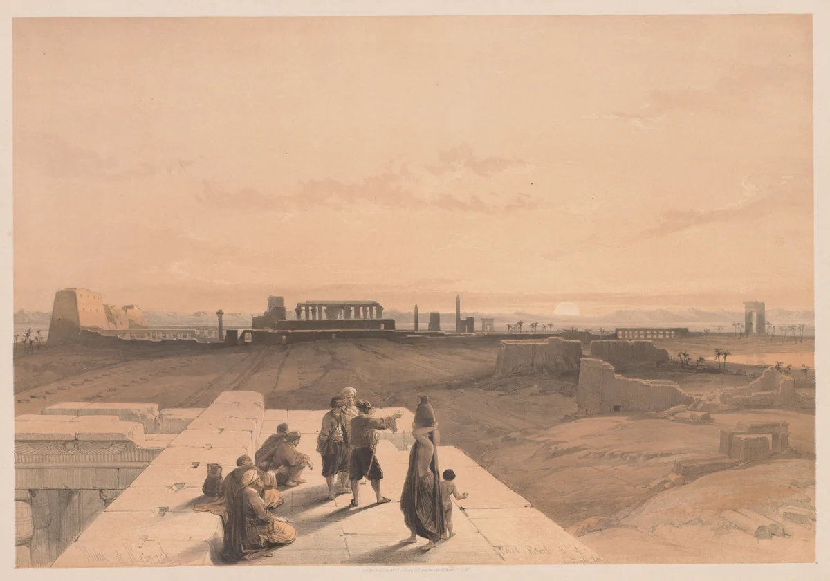 Egypt and Nubia: Volume I - No. 38, Ruins of Karnak by Louis Haghe, print, 1838
