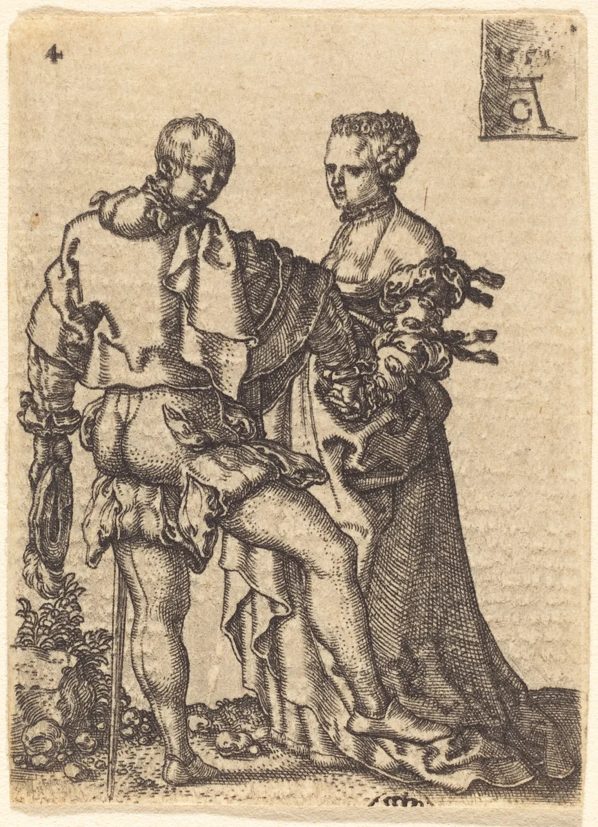 Dancing Couple by Heinrich Aldegrever, print, 1551