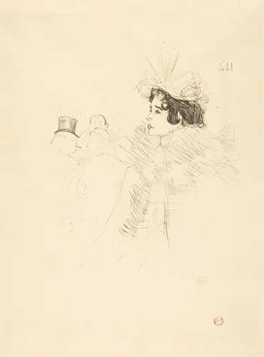 Miss May Belfort in the Irish and American Bar, rue Royale (Miss Belfort Belfort au Irish and American Bar, Rue Royale) by Henri de Toulouse-Lautrec, print, 1895