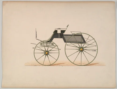 Phaeton, no top (unnumbered) by Brewster & Co., drawing, 1850-1870