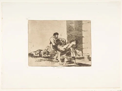 Plate 56 from "The Disasters of War" (Los Desastres de la Guerra): 'To the cemetery' (Al cementerio) by Goya, print, 1863