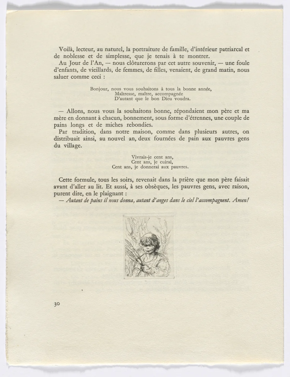 Frédéric Mistral: Mémoires et Recits by Frédéric Mistral: bust of a child (page 30) by Auguste Brouet, other, 1937