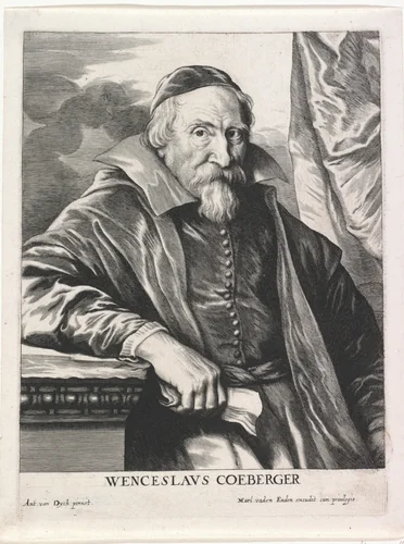 Portret van Wenzel Coebergher by Lucas Vorsterman, print, 1630-1646