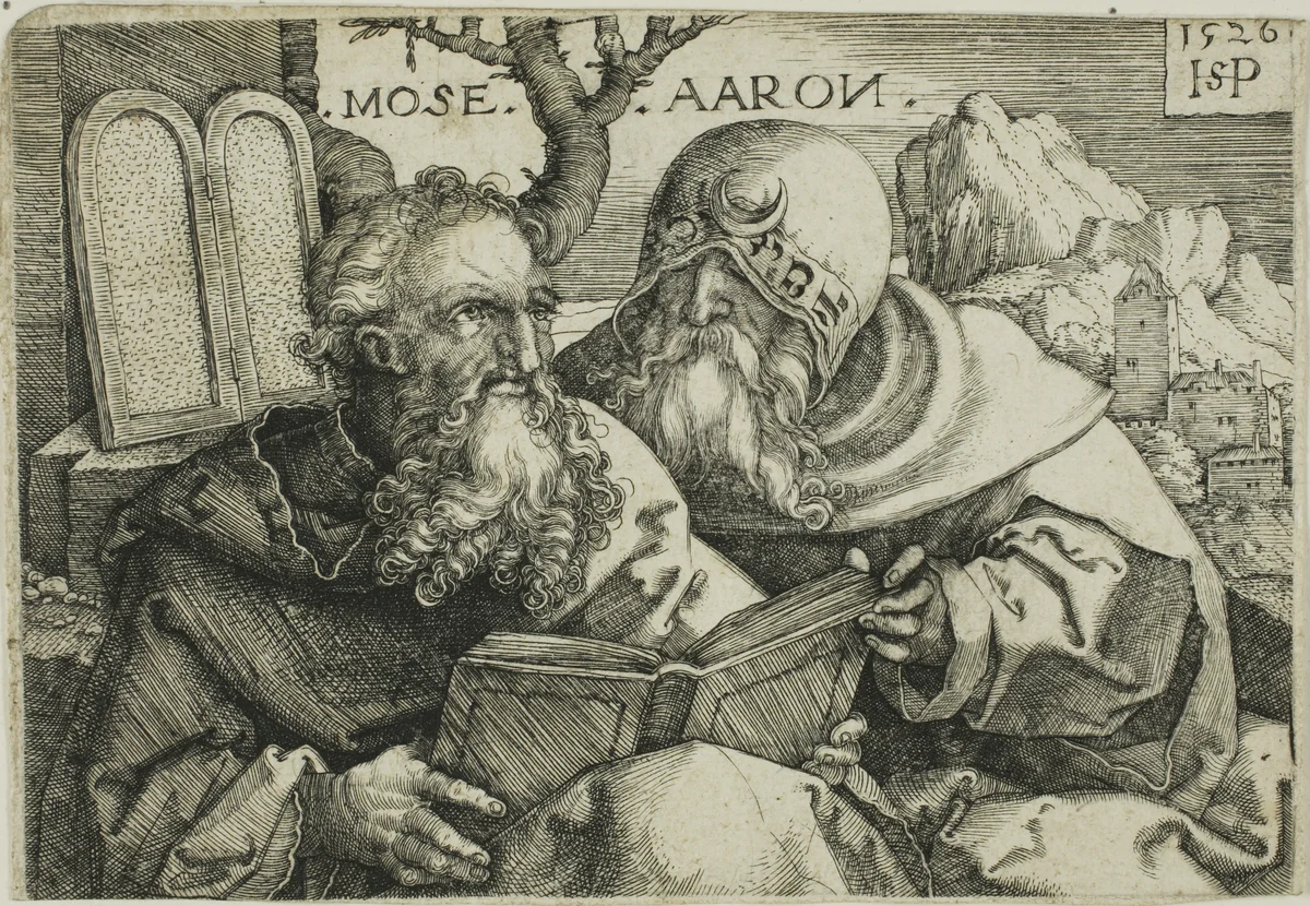 Moses and Aaron by Sebald Beham, print, 1526