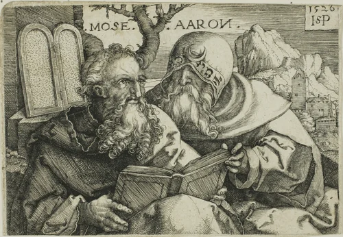 Moses and Aaron by Sebald Beham, print, 1526