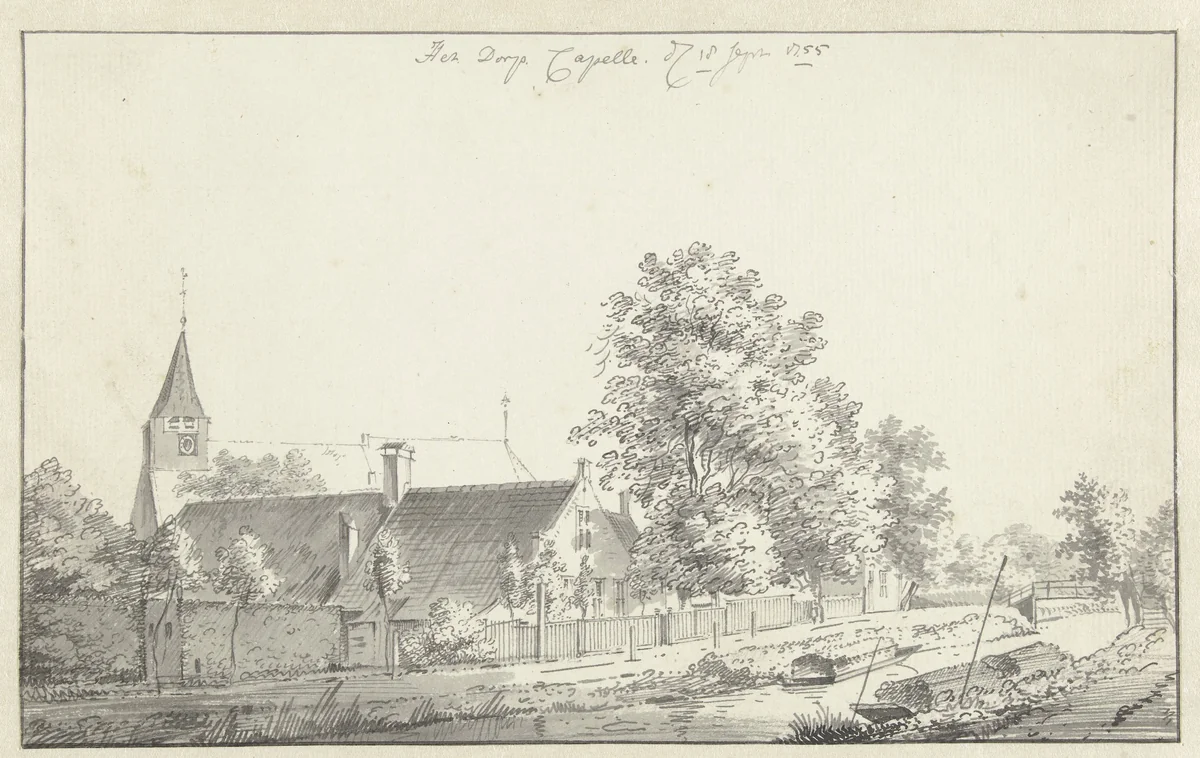 Het dorp Capelle aan de IJssel by Jan de Beijer, drawing, 1755