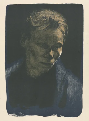 Working Woman with Blue Shawl by Käthe Kollwitz, print, 1903