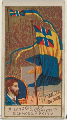 Admiral, Sweden, from the Naval Flags series (N17) for Allen & Ginter Cigarettes Brands by Allen & Ginter, print, 1886-1891