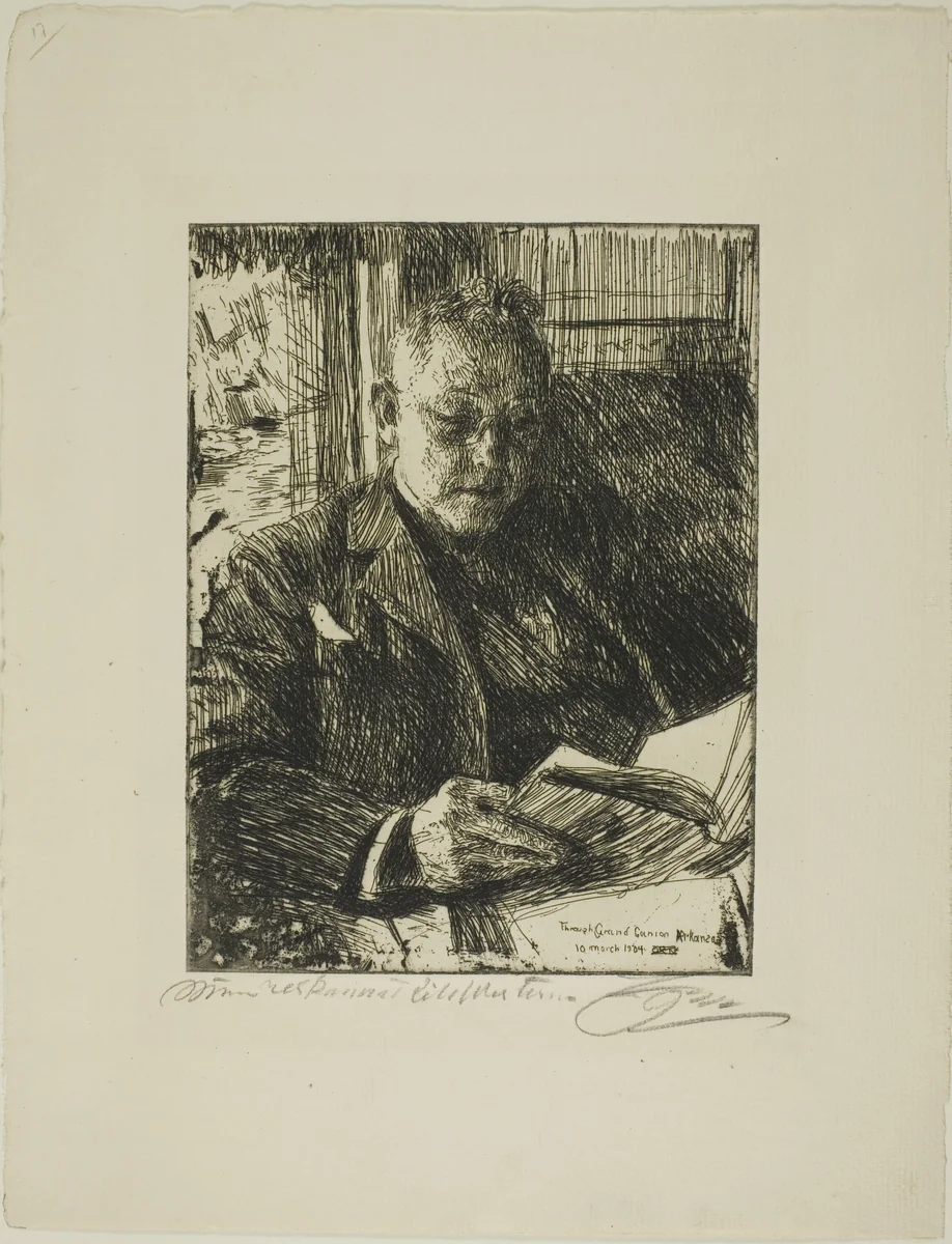 Travelling Companion (Mr. Ch. Deering) by Anders Zorn, print, 1904