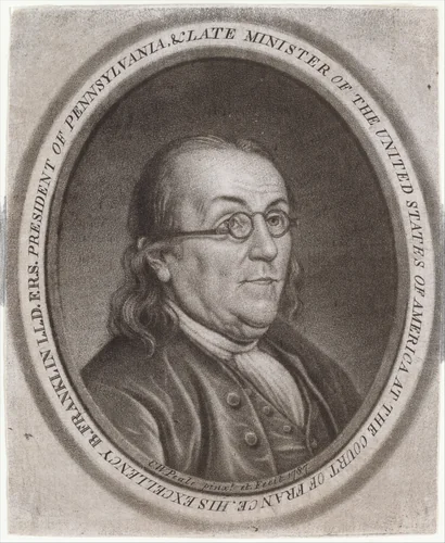 Benjamin Franklin by Charles Willson Peale, print, 1787