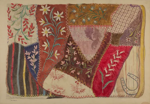 Crazy Quilt by Edith Magnette, index of american design, 1940