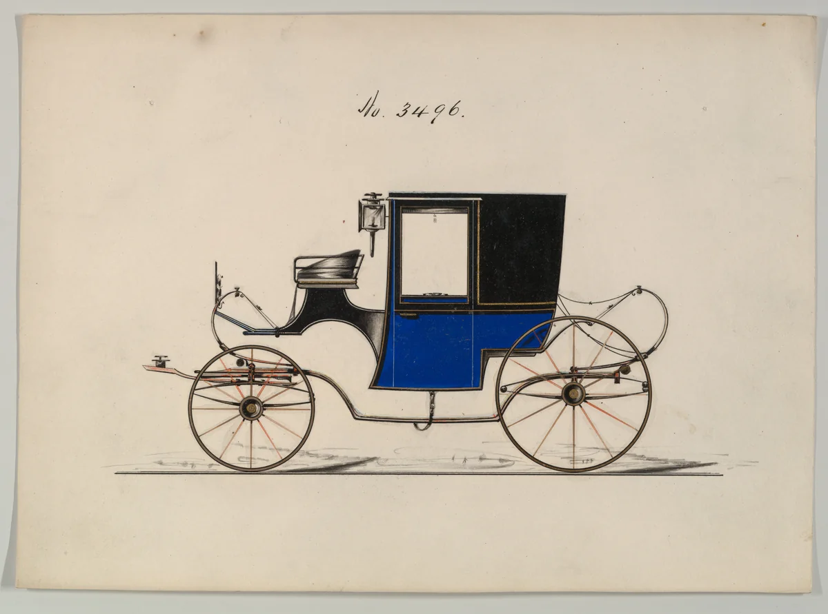 Brougham #3496 by Brewster & Co., drawing, 1879