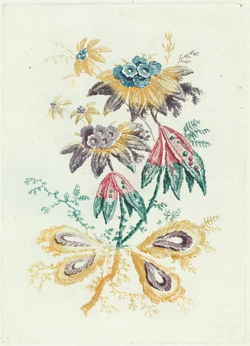 Fantastic Flowers with Peapod Leaves by Anne Allen; Jean-Baptiste Pillement, print, 1765-1770