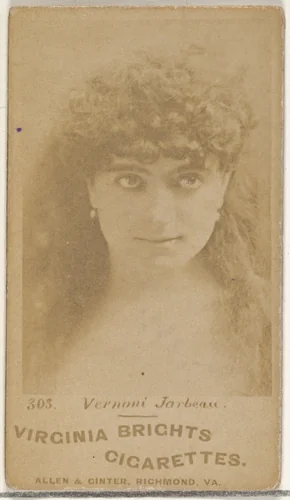 Card 303, Vernoni Jarbeau, from the Actors and Actresses series (N45, Type 1) for Virginia Brights Cigarettes by Allen & Ginter, photograph, 1885-1891