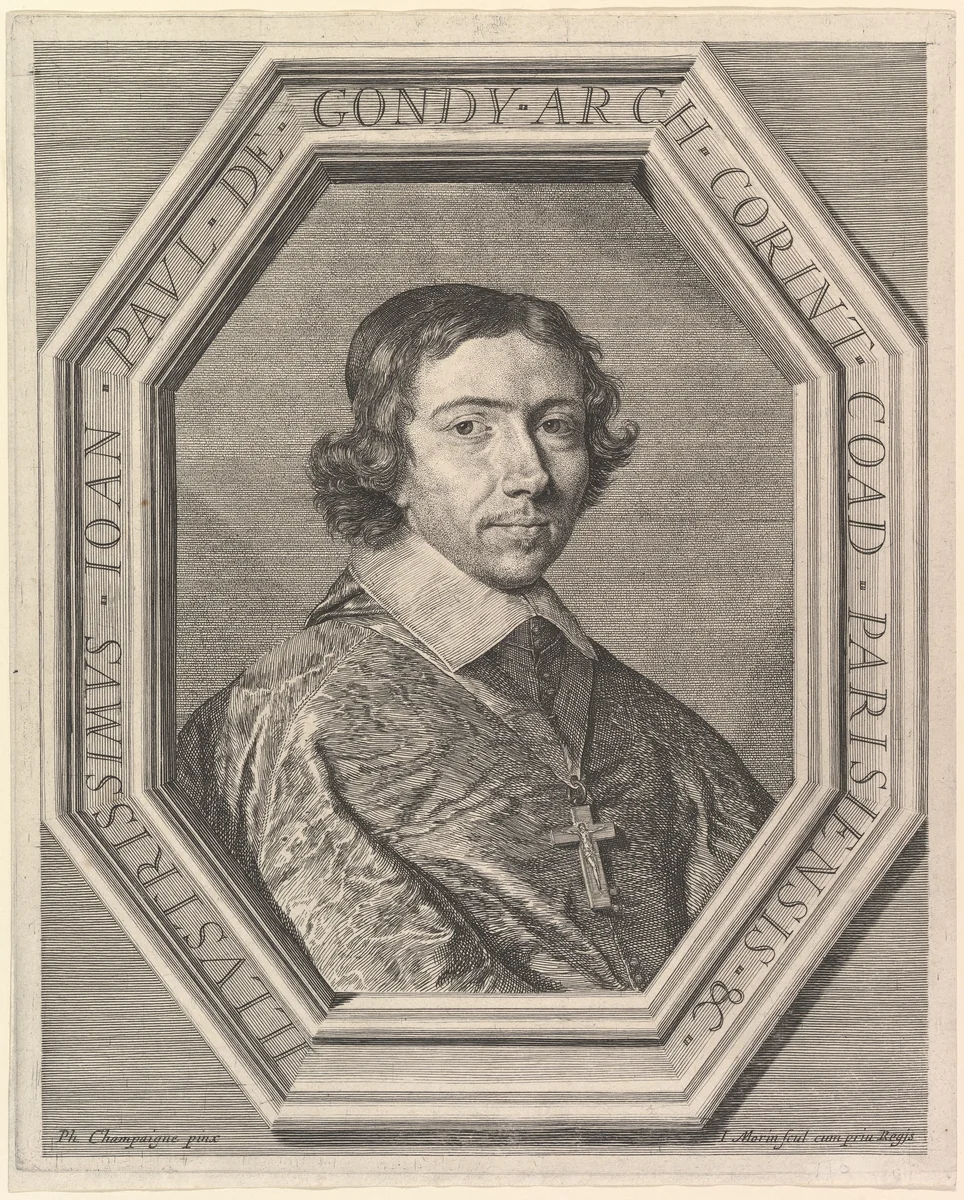 Jean-Francois-Paul de Gondy, coadjuteur de l'archeveque de Paris, futur cardinal de Retz by Jean Morin, print, 1605-1650