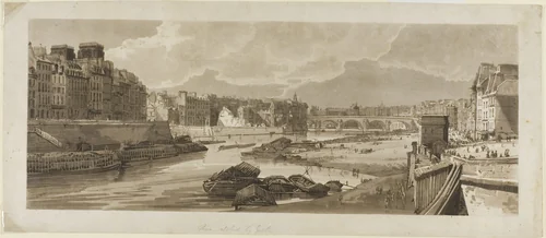 View of the City with the Louvre, etc., taken from Pont Marie, from A Selection of Twenty of the Most Picturesque Views in Paris by Thomas Girtin, print, 1802