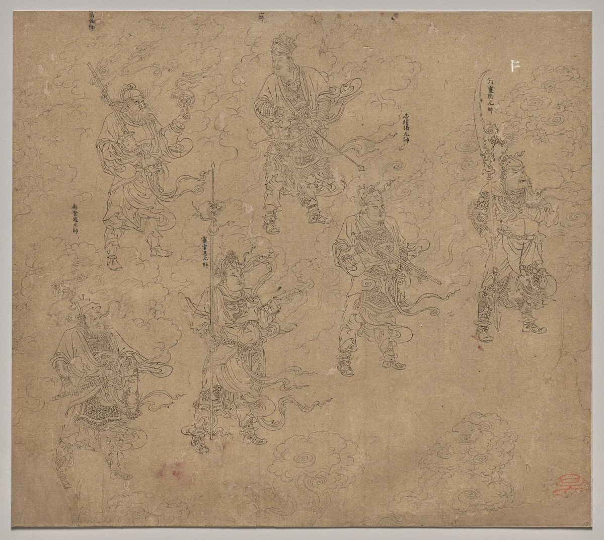 Album of Daoist and Buddhist Themes: Procession of Daoist Deities: Leaf 12 by Unknown, painting, 1200-1299
