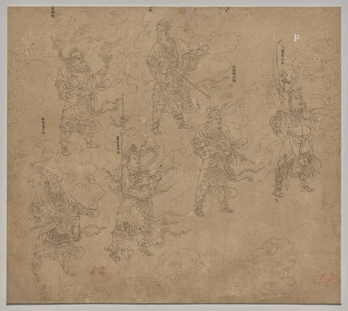 Album of Daoist and Buddhist Themes: Procession of Daoist Deities: Leaf 12 by Unknown, painting, 1200-1299