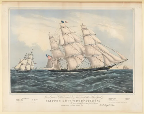 Clipper Ship "Sweepstakes" by James E. Buttersworth, print, 1853